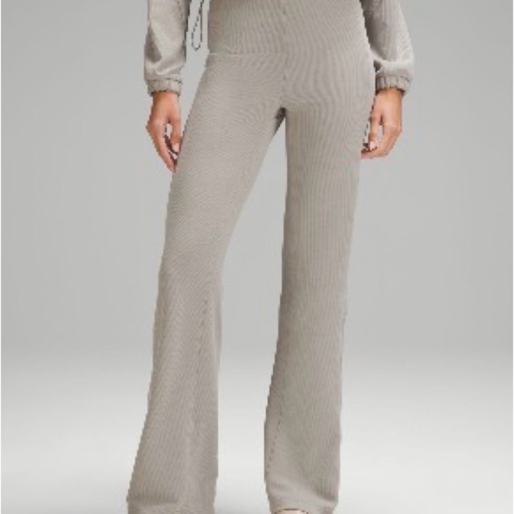 Lululemon Brushed Softstreme Ribbed Zip-Flared Pant 32.5" Riverstone